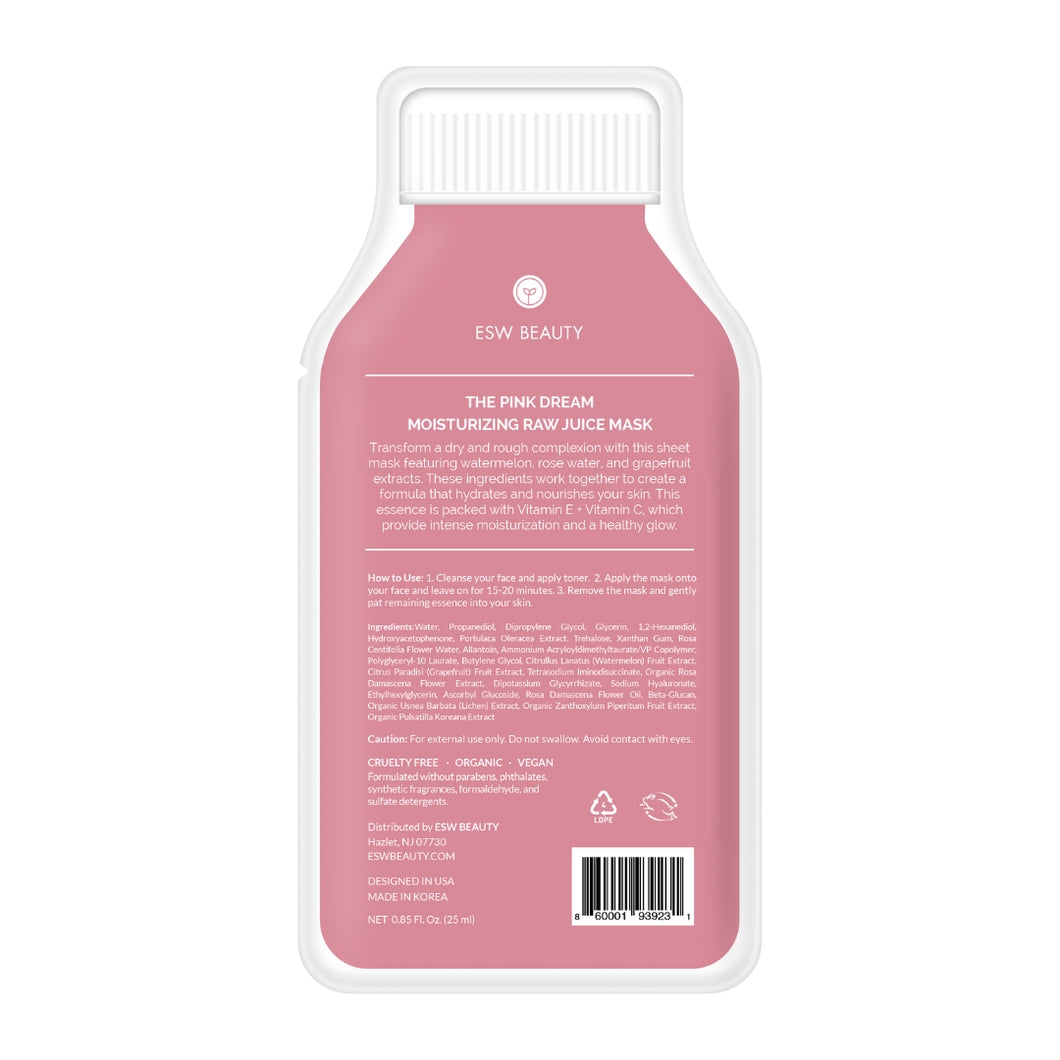 The Pink Dream Moisturizing Raw Juice Sheet Mask by ESW Beauty