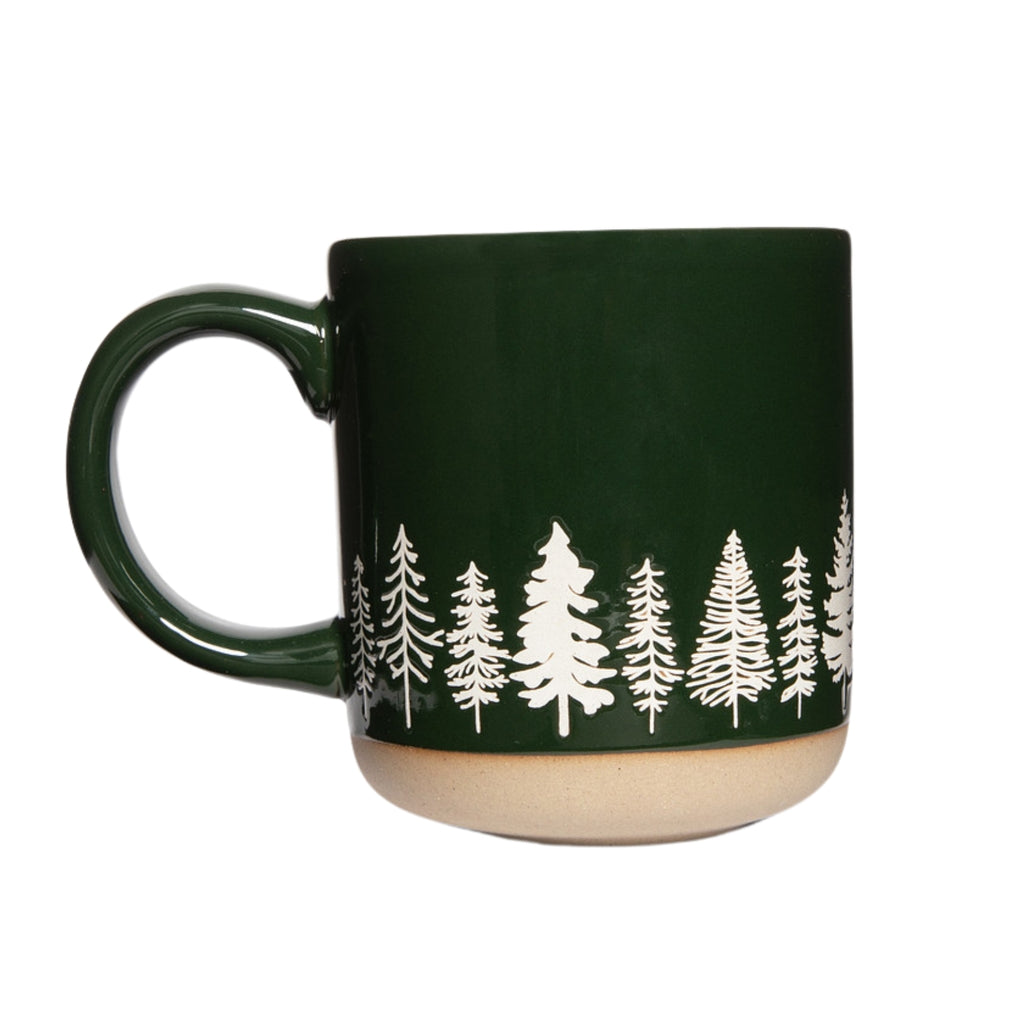 Pine Trees Stoneware Coffee Mug