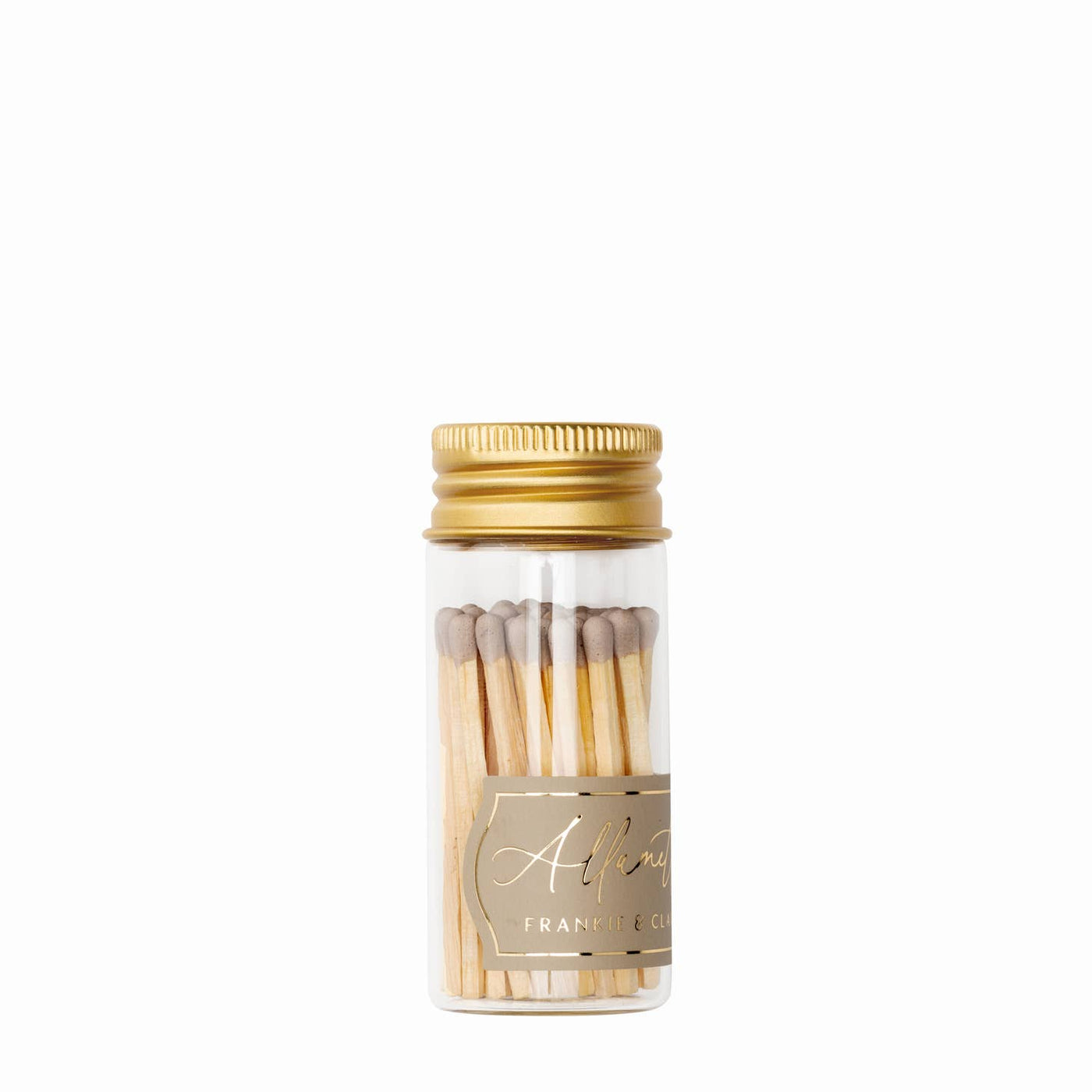 Glass Allumette Match Jar: Beige Driftwood By Frankie and Claude