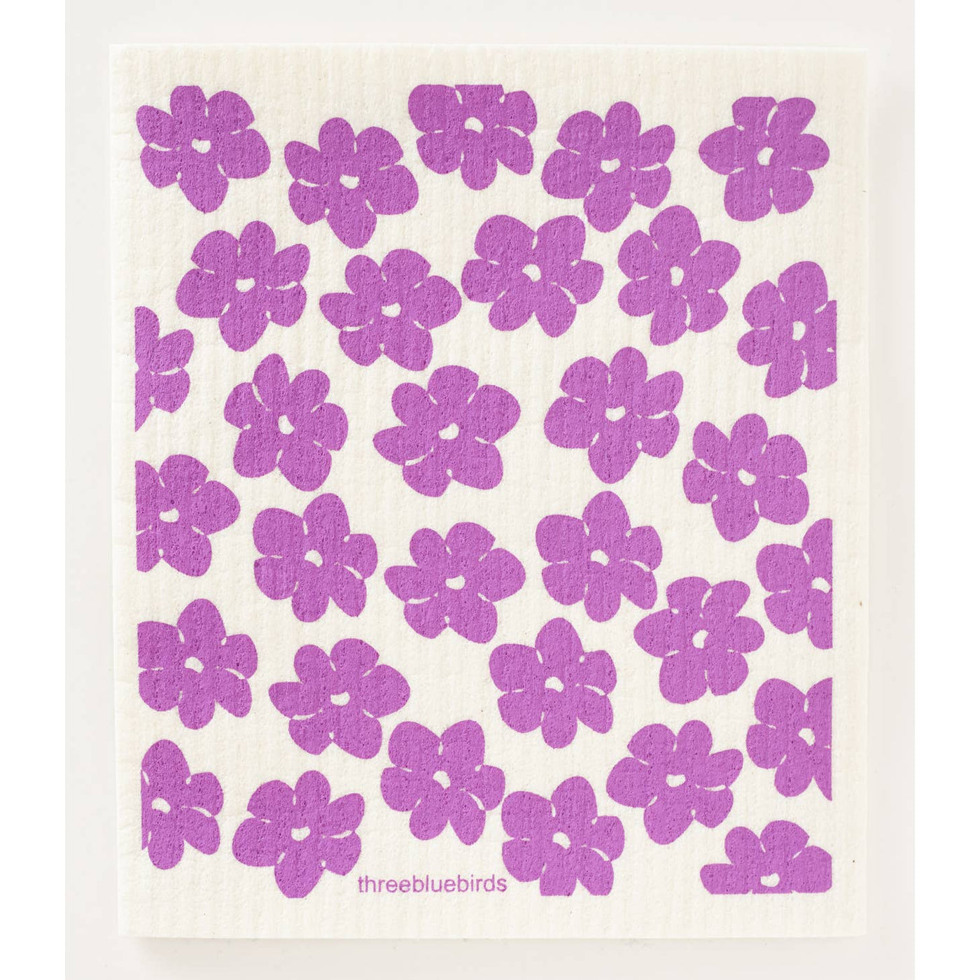 Purple Poppies Swedish Dishcloth